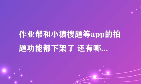 作业帮和小猿搜题等app的拍题功能都下架了 还有哪些现存拍题软件可以用呢？