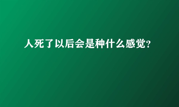 人死了以后会是种什么感觉？
