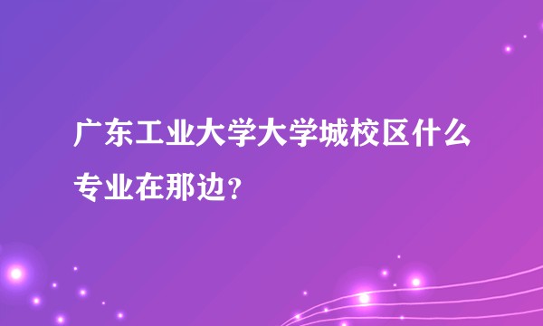 广东工业大学大学城校区什么专业在那边？