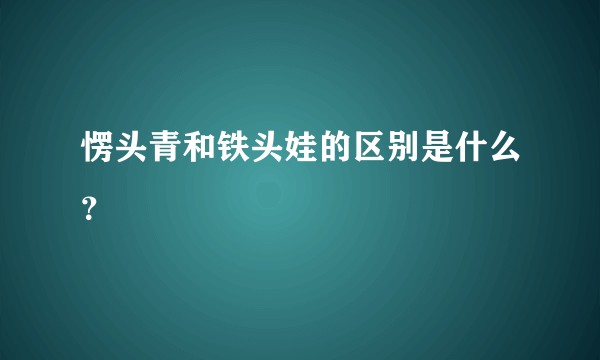 愣头青和铁头娃的区别是什么？