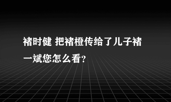 褚时健 把褚橙传给了儿子褚一斌您怎么看？