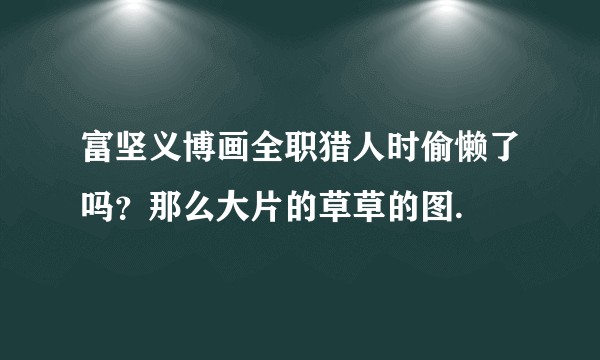 富坚义博画全职猎人时偷懒了吗？那么大片的草草的图.