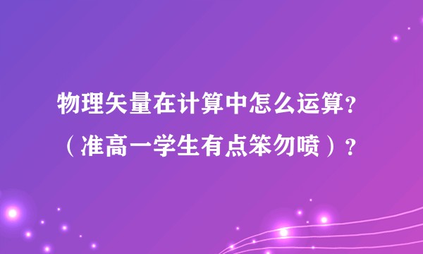 物理矢量在计算中怎么运算？（准高一学生有点笨勿喷）？