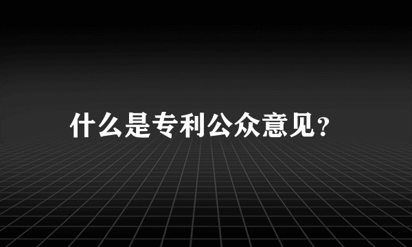 什么是专利公众意见？