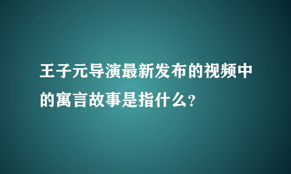 王子元导演最新发布的视频中的寓言故事是指什么？
