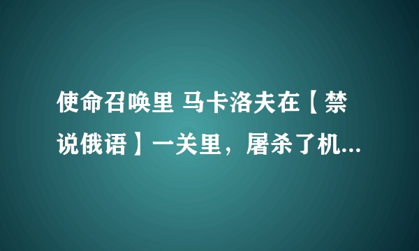 使命召唤里 马卡洛夫在【禁说俄语】一关里，屠杀了机场推给美国，俄罗斯为什么不调查清楚而是选择开战？