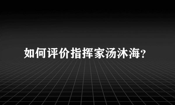 如何评价指挥家汤沐海？