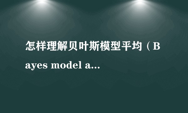 怎样理解贝叶斯模型平均（Bayes model averaging）？