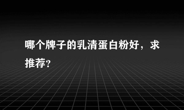 哪个牌子的乳清蛋白粉好，求推荐？