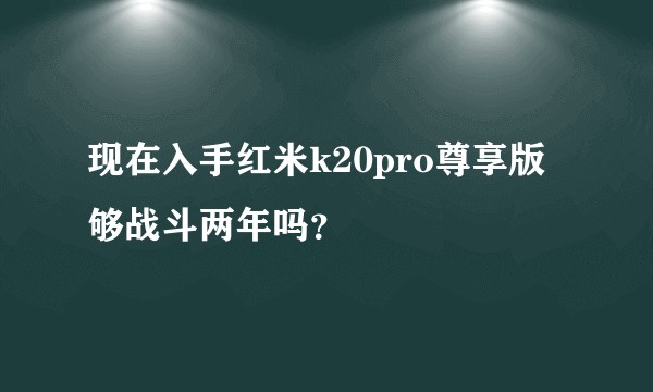 现在入手红米k20pro尊享版够战斗两年吗？